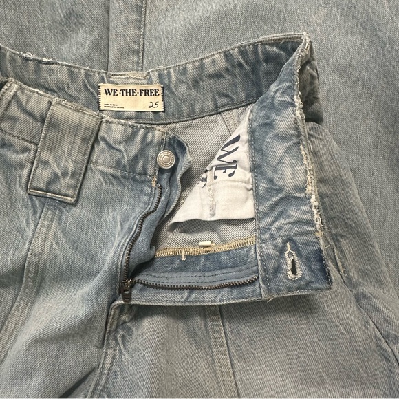 We The Free Sheer Luck Cropped Wide Leg Jeans High Rise Sz.25 Grunge Hippie - Picture 10 of 14